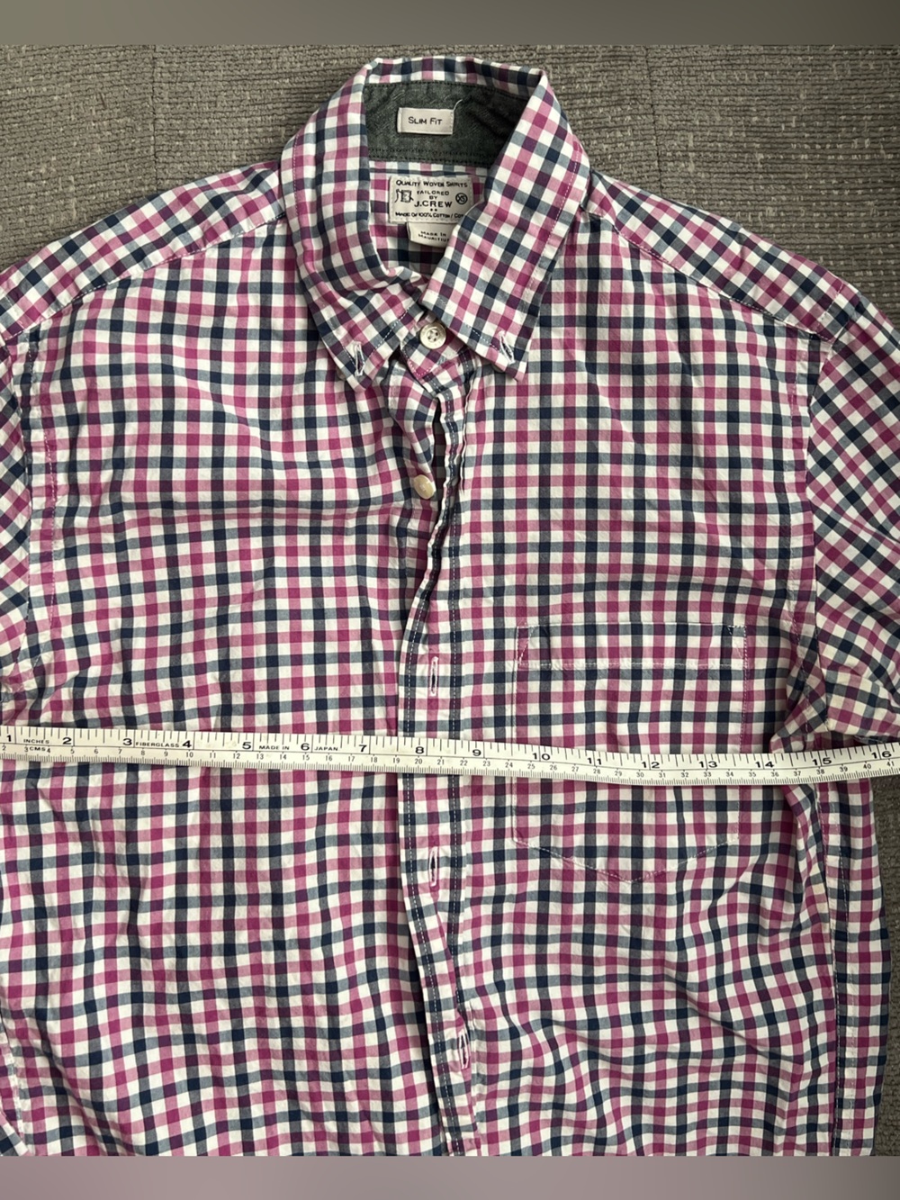 Vintage J.Crew Slim Fit Gingham Button Down Shirt XS. M3